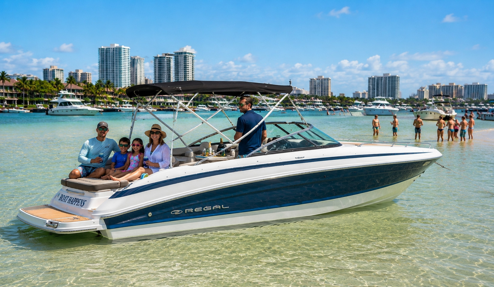 Boat Happens boat cruising on the water in South Florida